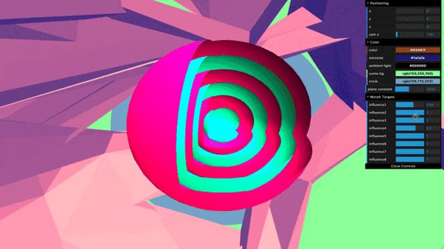 Play around with morph targets in three.js